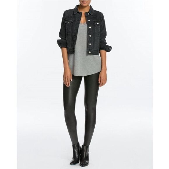 SPANX faux leather legging in black Small NEW $98 - Picture 1 of 6